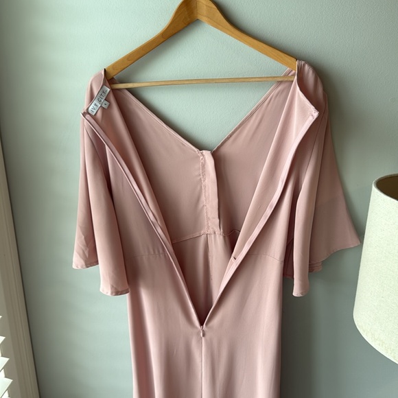 Ivy City Co Pink Button Down Flutter Sleeve Dress - Picture 6 of 9